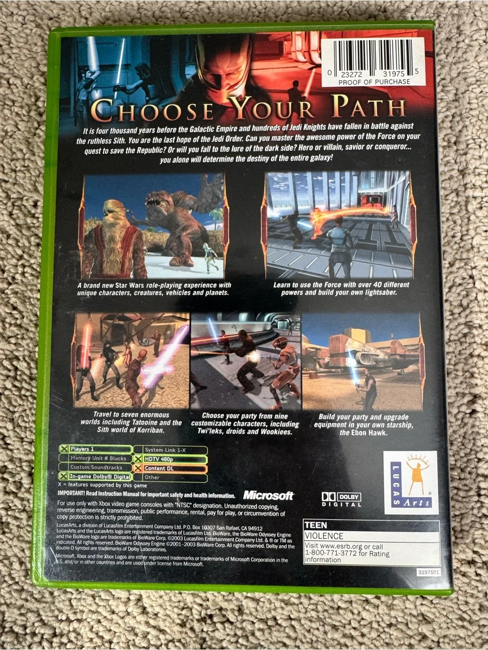Xbox game Star Wars: Knights of the Old Republic